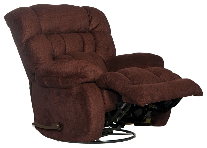 Johnson Chaise Swivel Glider Recliner in Cranberry Red Polyester Fabric   Transitional   Recliner Chairs   by Homesquare  Houzz