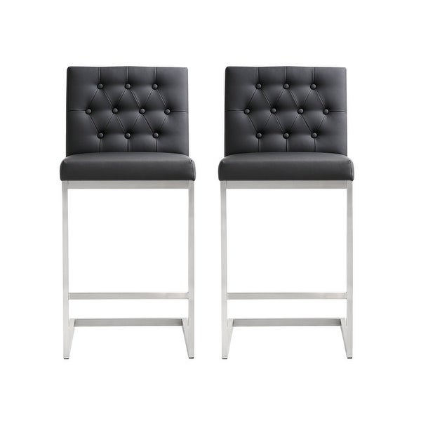 Helsinki Black Stainless Steel/Polypropylene Counter Stools (Set of 2)