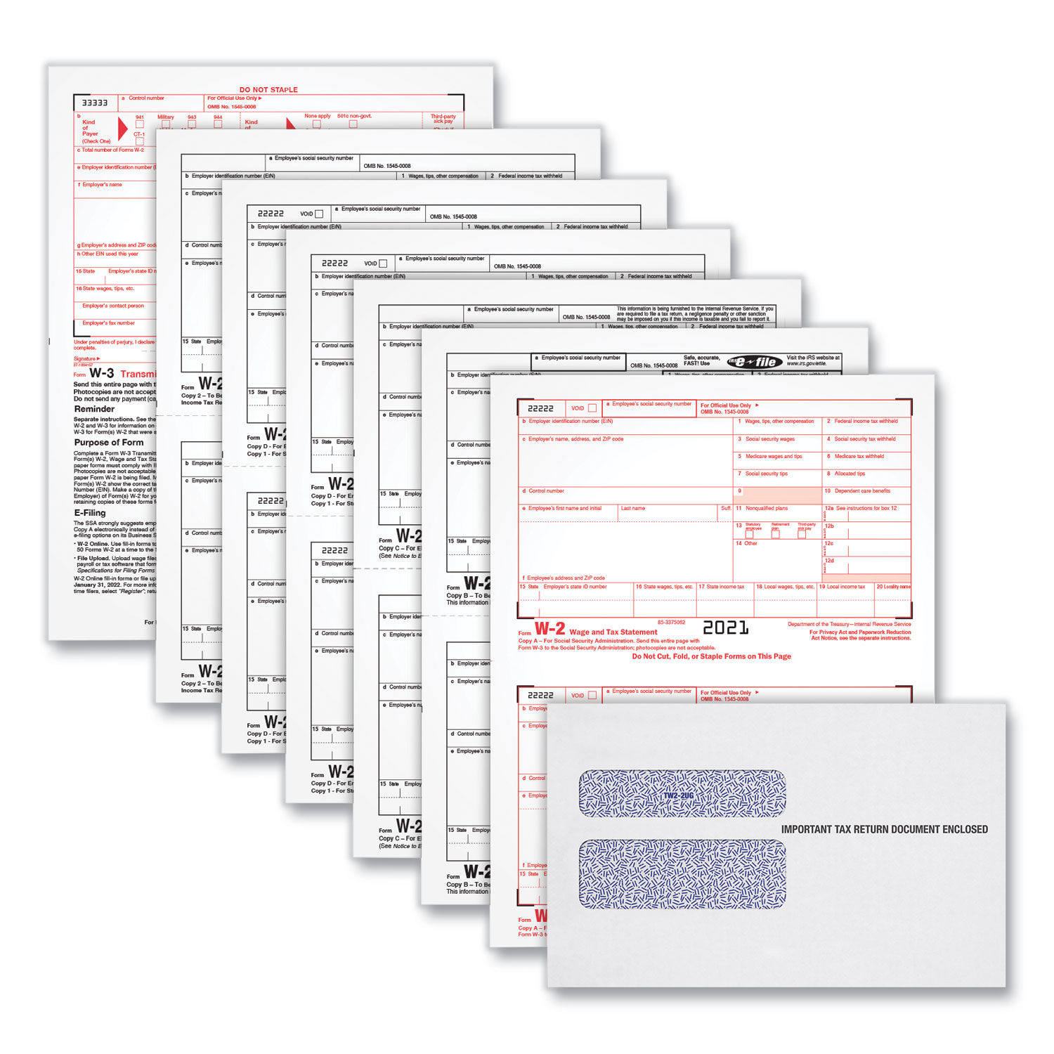 W-2 Tax Forms Kit by TOPSandtrade; TOP22904KIT