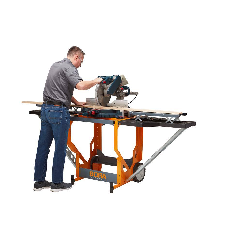 BORA Portacube STR Miter Saw Workstation and Pedestal Roller Combo PM-8000B