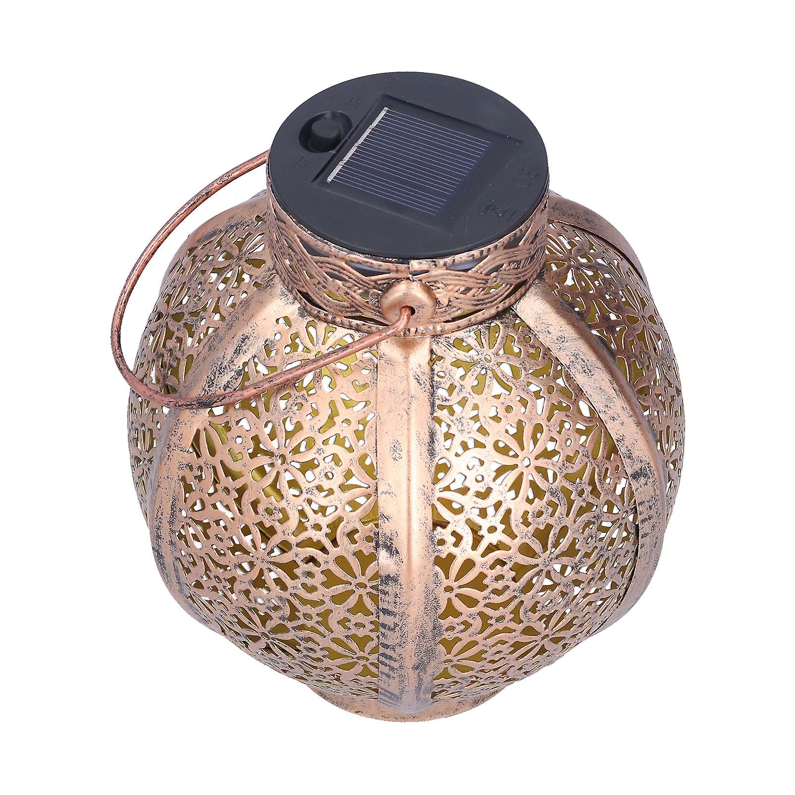 Solar Hollow Light Waterproof Retro Style Solar Landscape Hollow Lantern for Outside