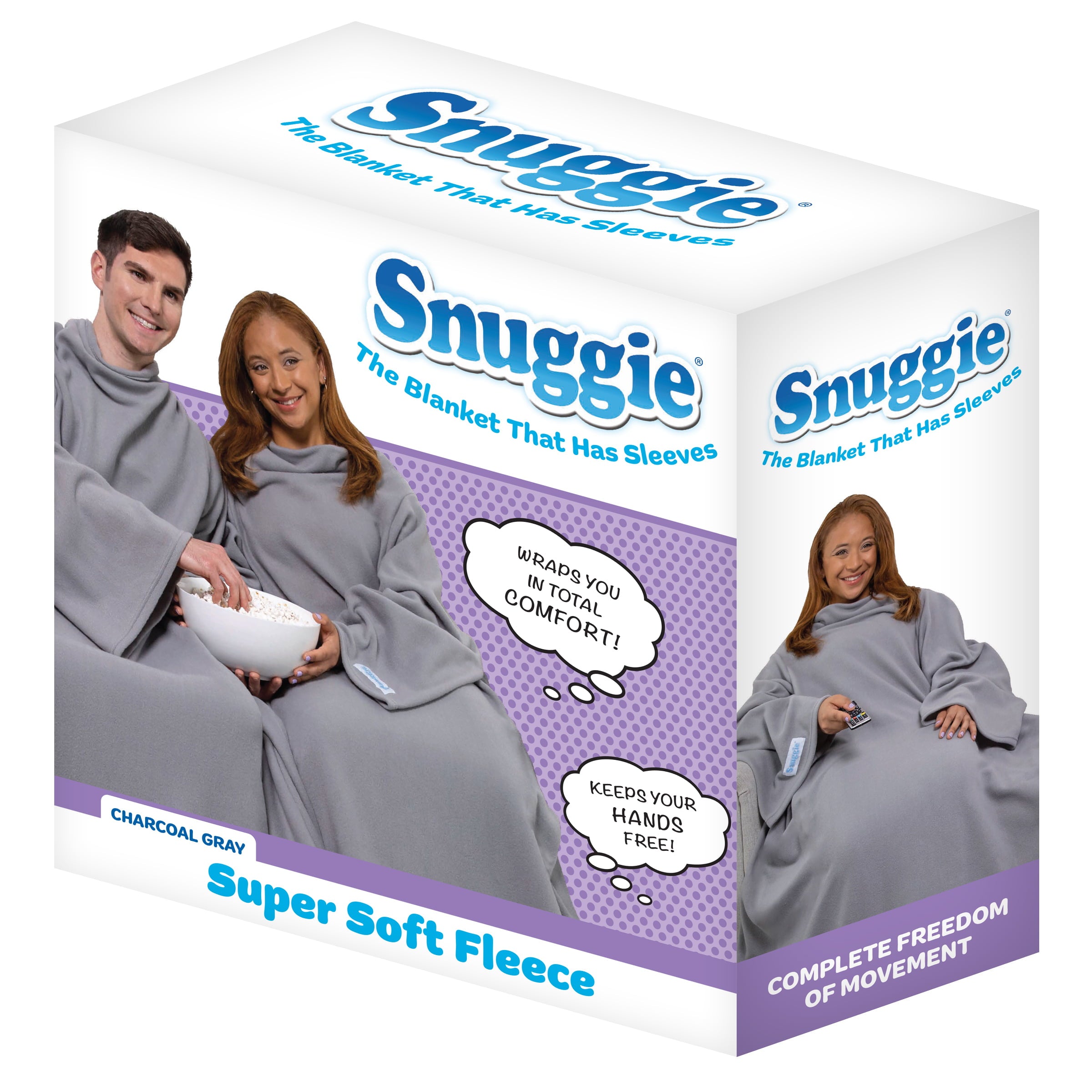 Snuggie the Original Wearable Blanket That Has Sleeves， One Size， Charcoal