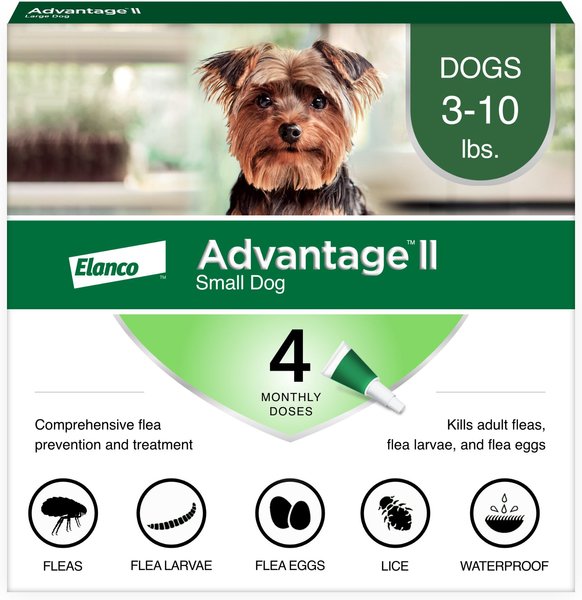 Advantage II Flea Spot Treatment for Dogs， 3-10 lbs