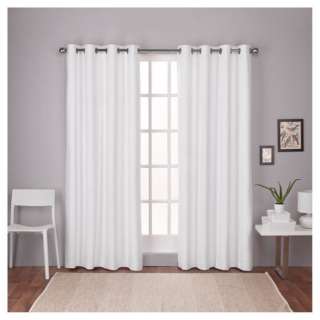 London Thermal Textured Linen Grommet Top Blackout Window Curtain Panel