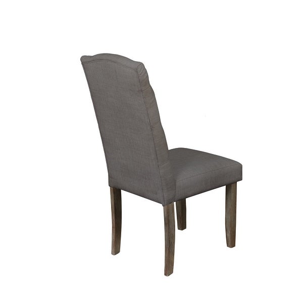 Best Quality Furniture Tufted Linen Wooden Rustic Side Chairs