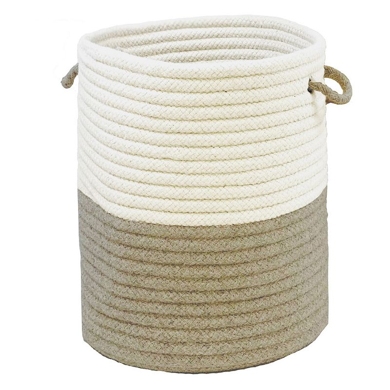 Colonial Mills All-Natural Two-Tone Woven Hamper - Beige 15 x 15 x 18