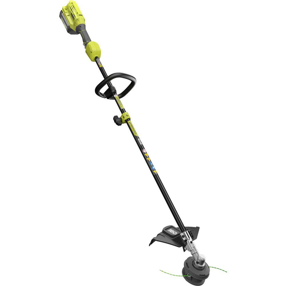 RYOBI 40V Cordless Battery Attachment Capable String Trimmer  4 Gal. Backpack Chemical Sprayer w 4.0 Ah Battery  Charger RY40250-SPR