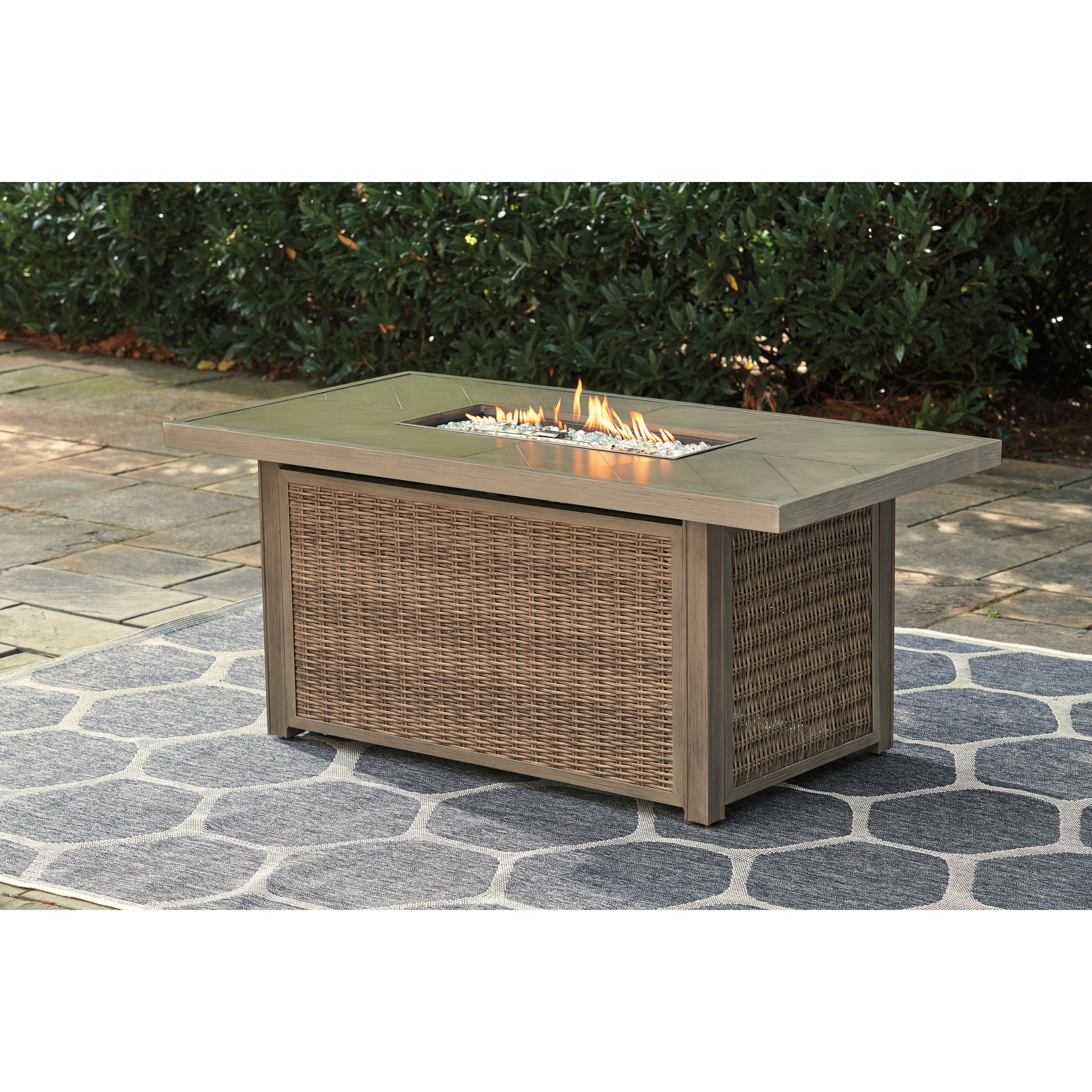 Fire Island Mist Outdoor 58 Firepit Table