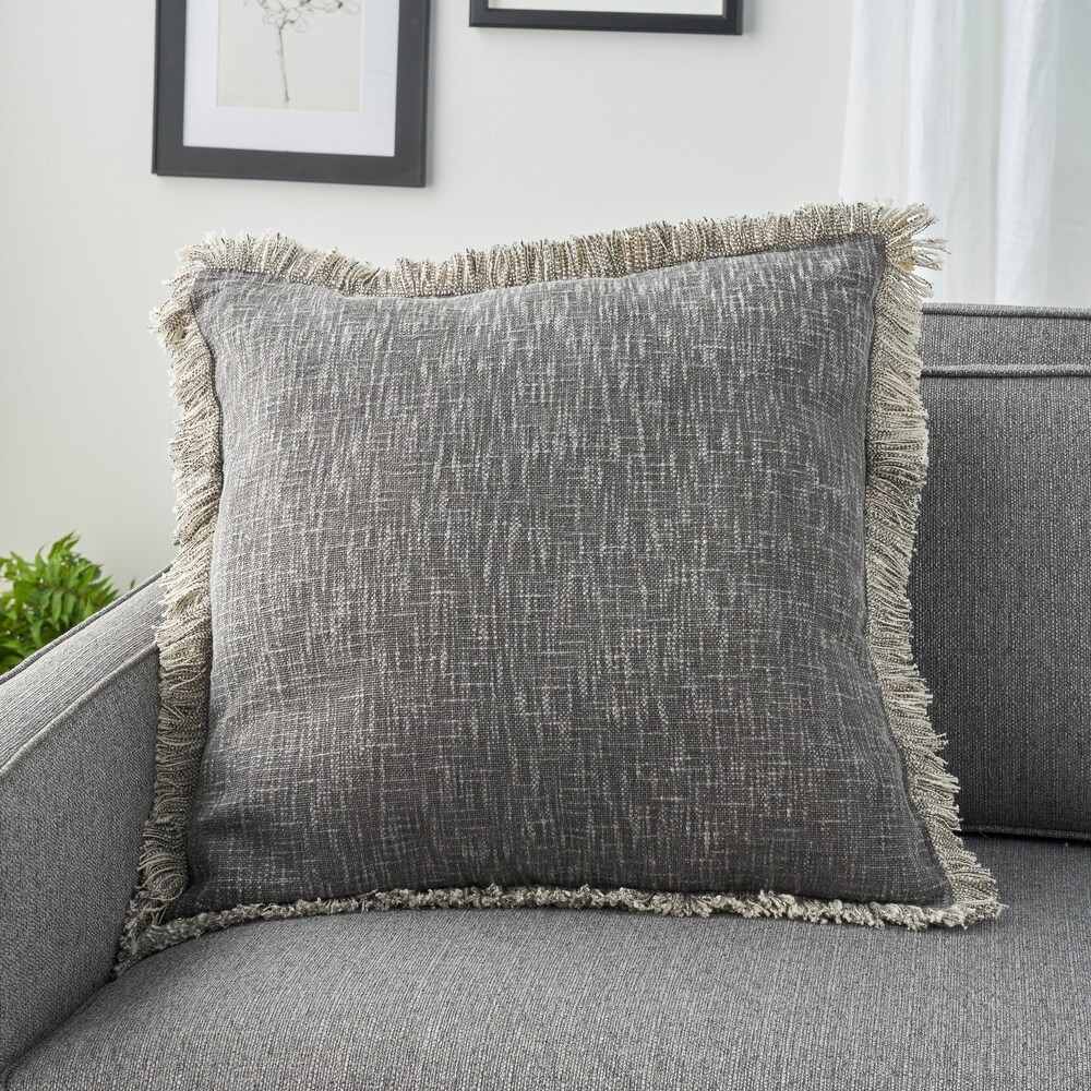 57 Grand by Nicole Curtis Rustic Farmhouse Geometric Stonewash Throw Pillow   ( 22\