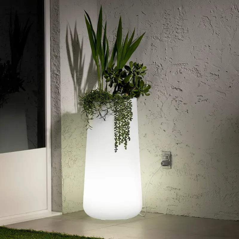 Dalya White Lighted Planter Pot - South Shore