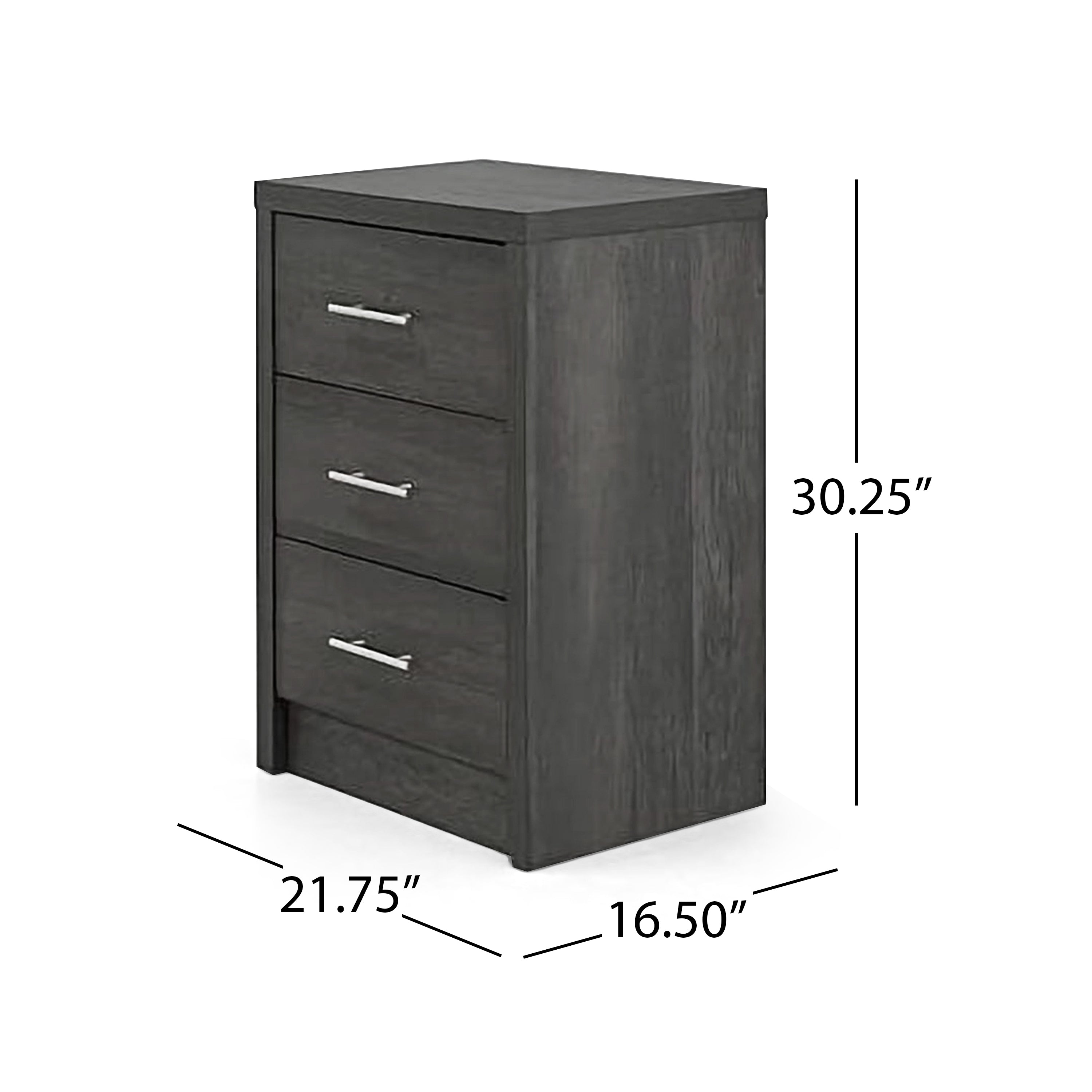 Marlette Modern Faux Wood 3 Drawer Chest