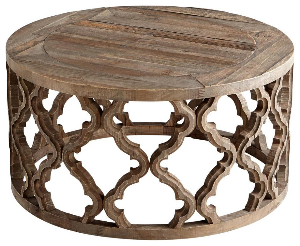 Sirah Coffee Table  Black Forest Grove  Wood  15.75 quotH (6559 M3GKU)   French Country   Coffee Tables   by Lighting Reimagined  Houzz