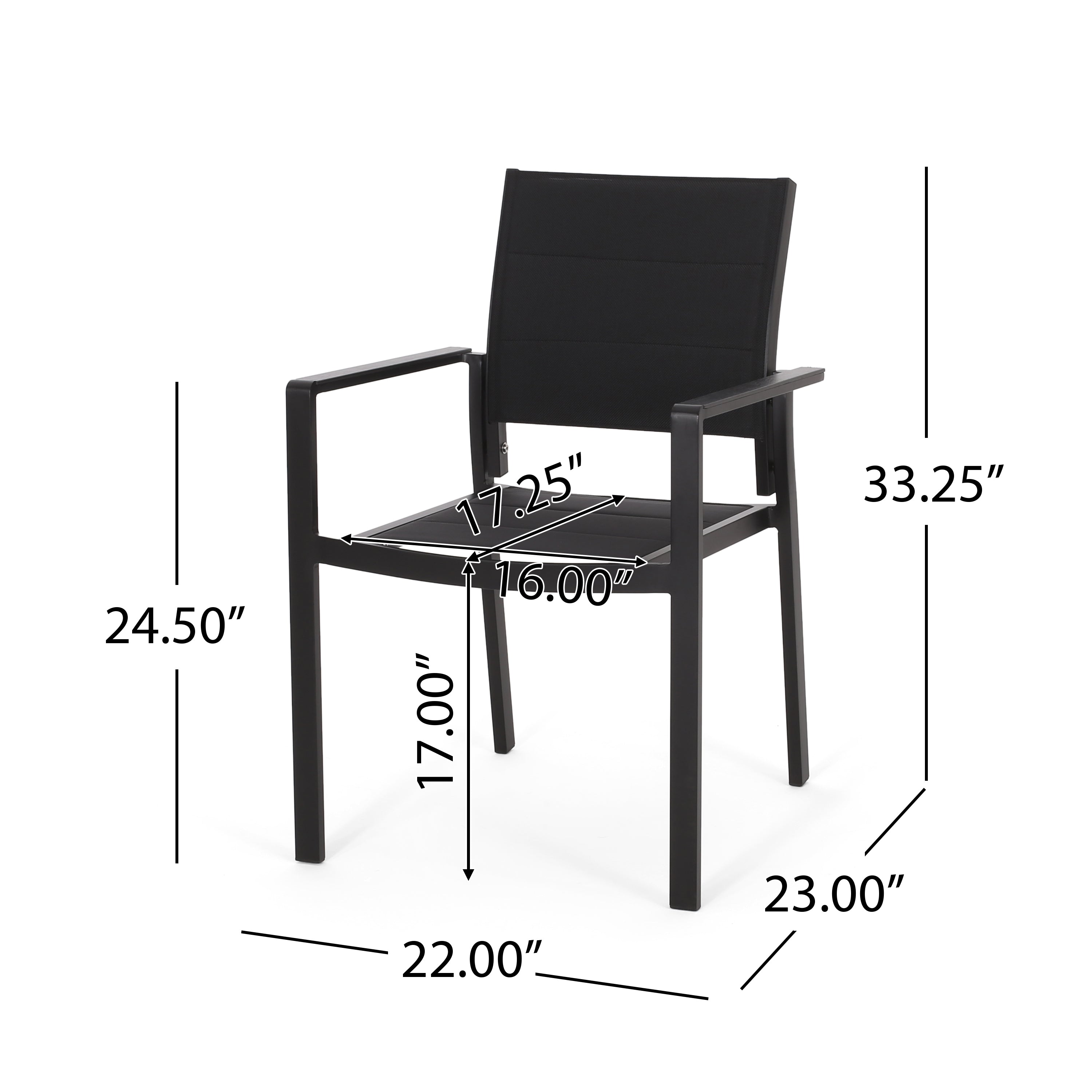 Curtisian Outdoor Mesh and Aluminum Dining Chairs