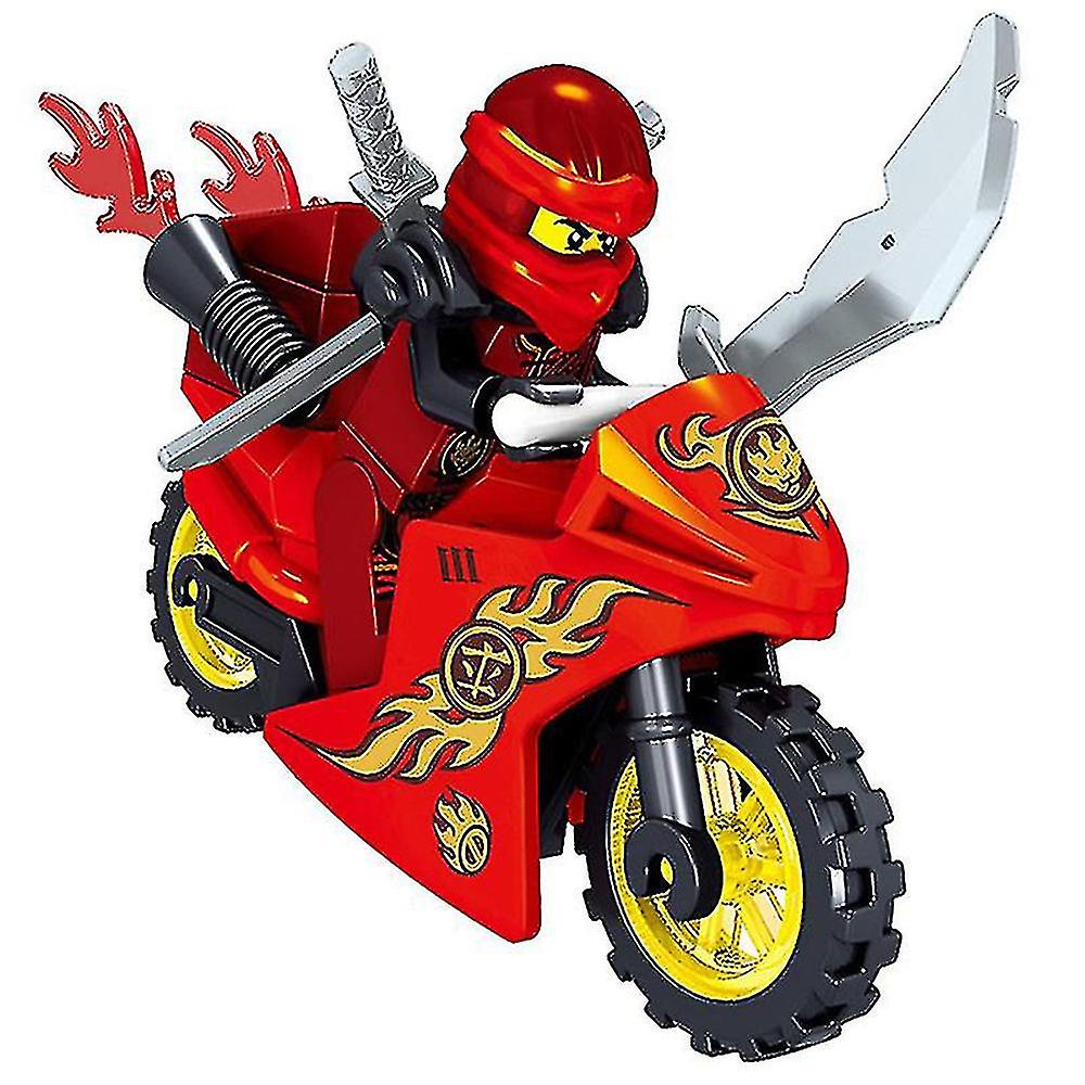 8pcs Motorcycle Ninjago Building Blocks Set Mini Action Figures Doll Minifigures Toys Desktop Decor Kids Gift