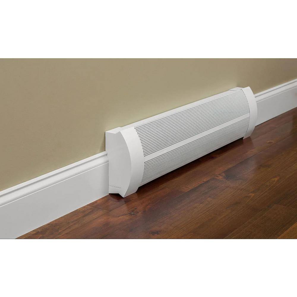 Baseboarders Elliptus Series 7 ft. Galvanized Steel Easy Slip-On Baseboard Heater Cover in White BA001-84-WHT