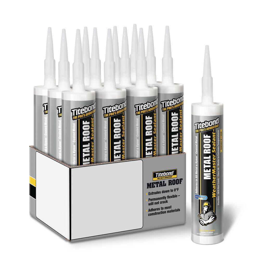 Titebond 9.5 oz. White Metal Roof Exterior Sealant (12-Pack) 61001A