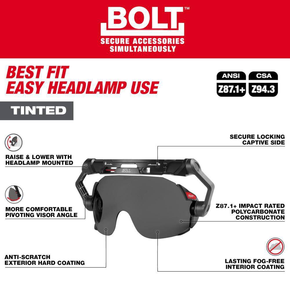 MW BOLT Pivoting Fog-Free Tinted Dual Coat Eye Lens 48-73-1415