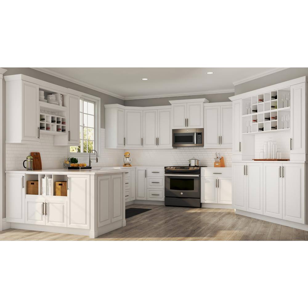 Hampton Bay 91.5 in. W x 4.5 in. H Base Molding in Satin White KAMBSX-SW