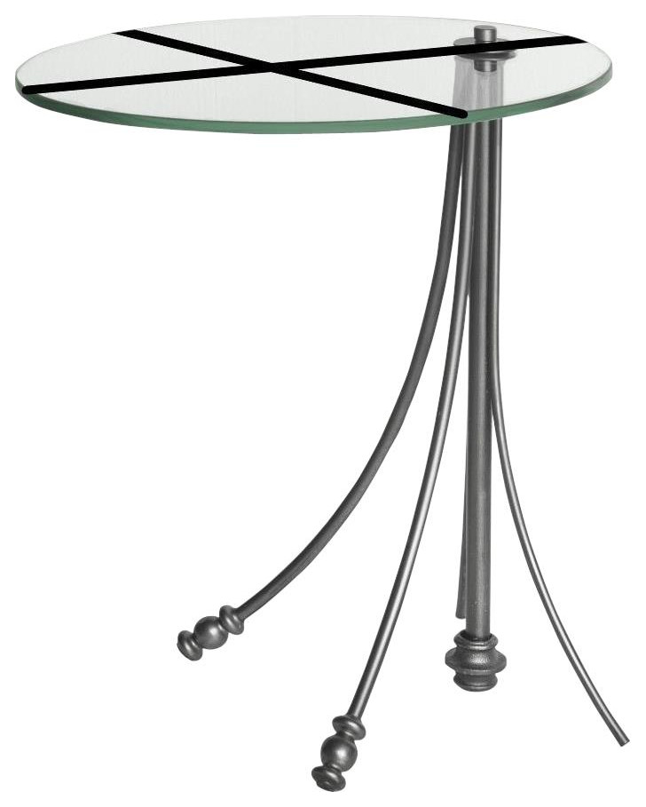 Side Table Sandro Luna Bella Hand Forged Iron Silver Glass Top Made   Transitional   Side Tables And End Tables   by EuroLuxHome  Houzz