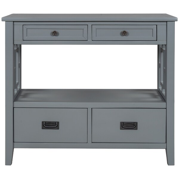 Modern Console Table Side Table with 4 Drawers and 1 Shelf