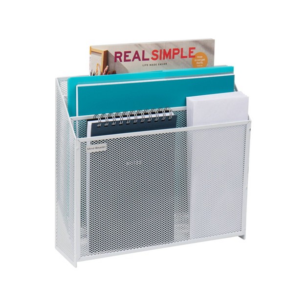 Mind Reader Network Collection 3 tier Vertical File Storage Desk Organization Set Silver