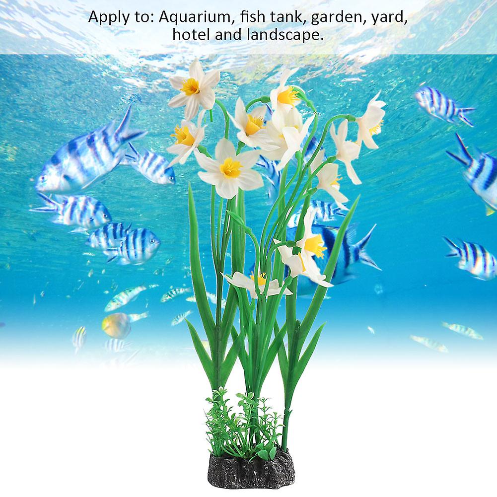 Coral Plant Ornament Vivid Artificial For Aquarium Underwater Fish Tank Garden Lands White