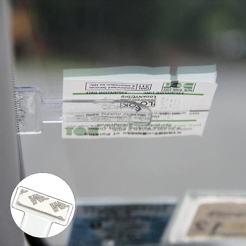 Parking Ticket Holders， 4 Pack Transparent Car Windshield Ticket Holders， Self Adhesive Tickets Clip