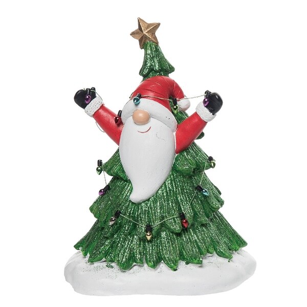 Transpac Resin 8.25 in. Multicolored Christmas Gnome Decorating Tree Figurine