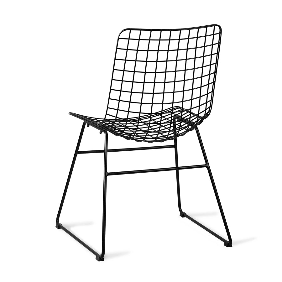 Metal wire side chair - black