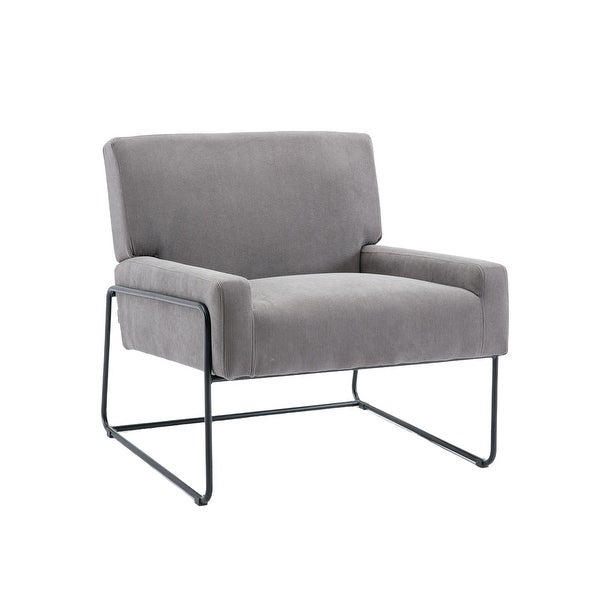 Modern Industrial Slant Armchair with Metal Frame