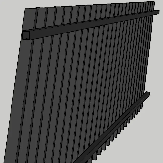 Rack able 3D privacy powder coated 2 rails aluminium metal blade garden slat fence panel 1200mm x 2400mm