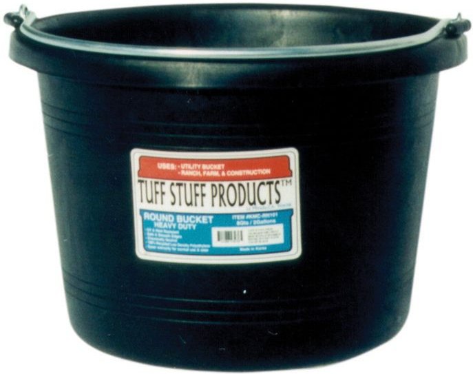 Tuff Stuff Products Heavy Duty Round Bucket Farm Animal Feeder， 8-qt