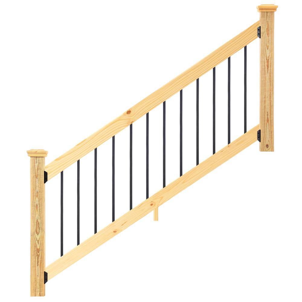 ProWood 6 ft. Southern Yellow Pine Stair Rail Kit with Aluminum Square Balusters 447302