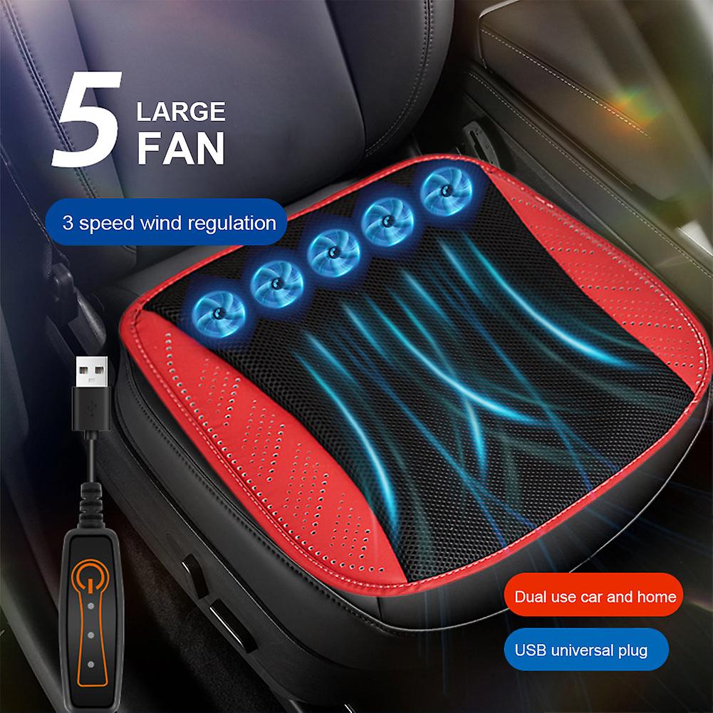 Car Summer Cool Ice Silk Seat Cushion With Usb Fan Blowing Cool Summer Ventilation Cushion Seat Cushion Car Seat Cooling Pad