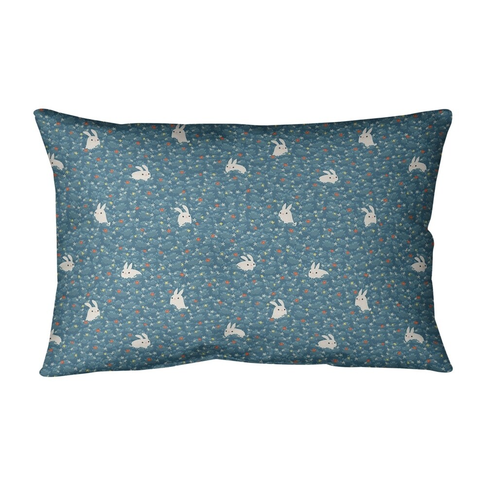 Bunny Rabbit Pattern Outdoor Lumbar Pillow