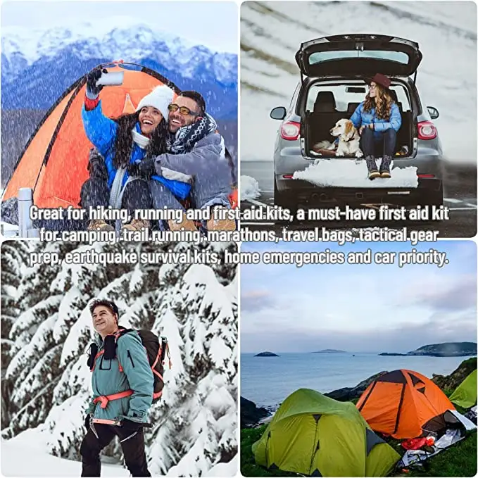 Biumart Emergency Survival Blanket Gold Silver First Aid Mylar Thermal Blankets For Outdoor Camping Hiking Rescue Keep Warm