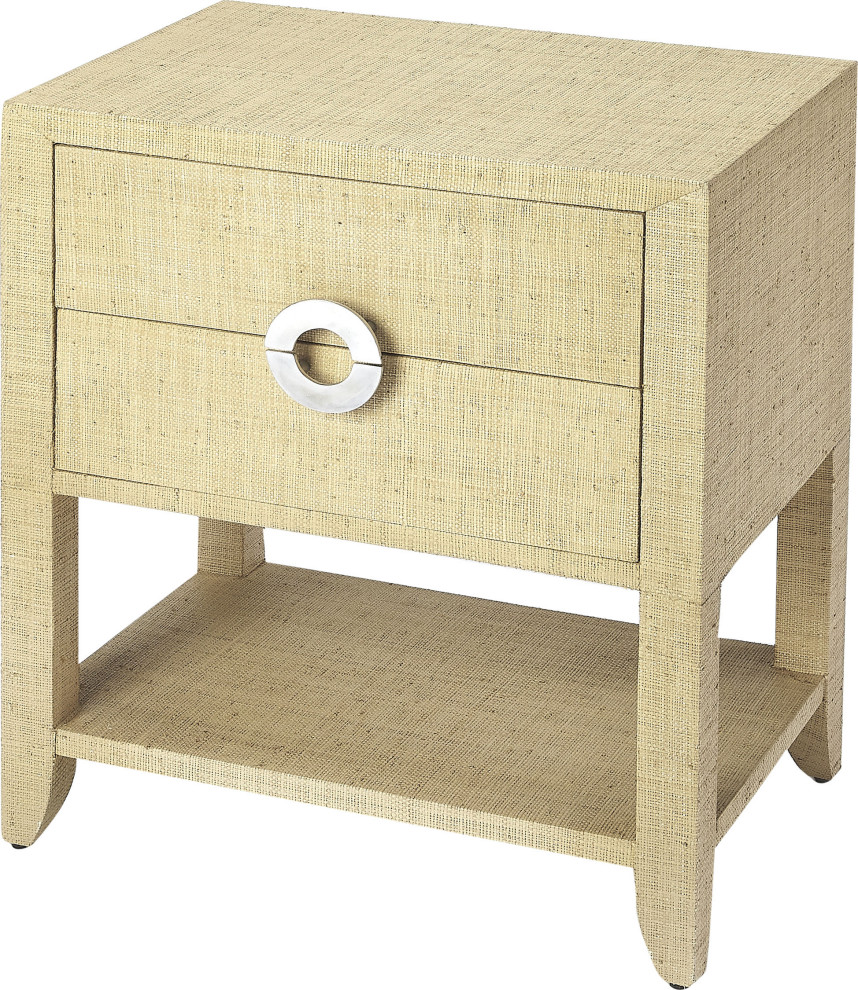 Amelle Raffia End Table   Transitional   Side Tables And End Tables   by HedgeApple  Houzz