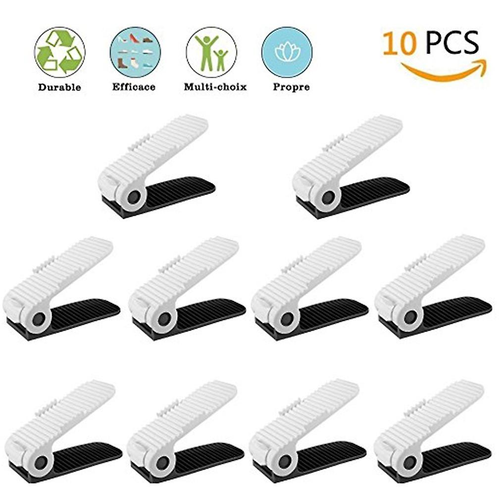 10 Pcs Easy Home Four Mode Creative Adjustable Shoe Slots Organizer Shoe Storage Space Saver Plastic Rack Holder