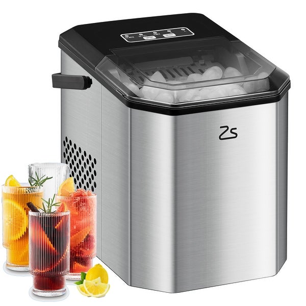 26Lbs/24H Countertop Ice Maker with Handle and Ice Scoop