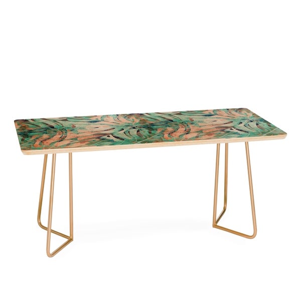 Marta Barragan Camarasa Pattern of Monstera Pink Leaves Coffee Table