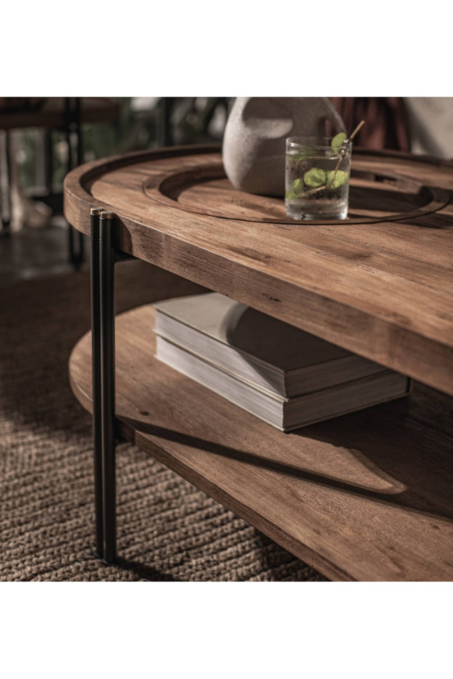 Oval Wooden Double Top Coffee Table  dBodhi Coco   Industrial   Coffee Tables   by Oroa   Distinctive Furniture  Houzz