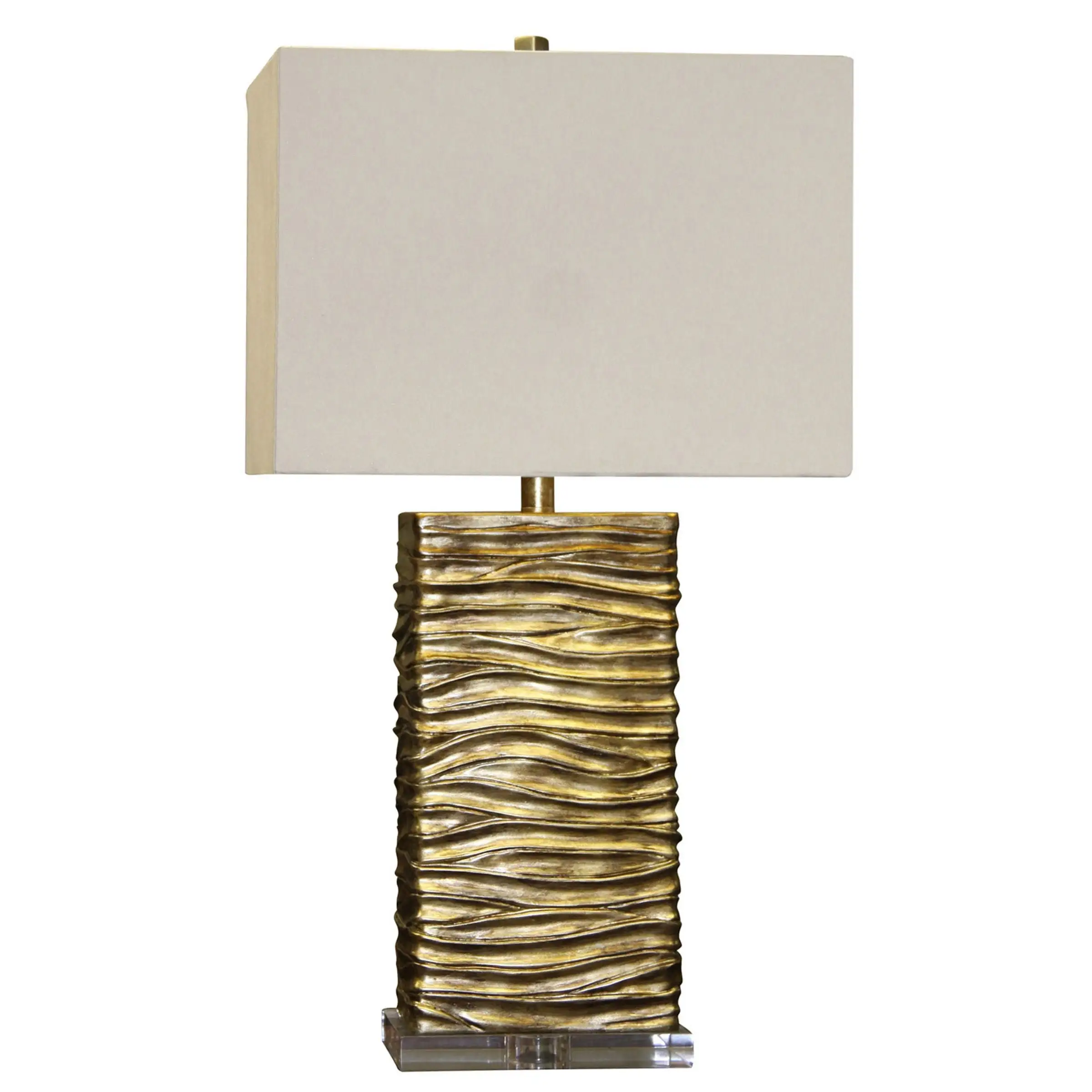 StyleCraft Jane Seymour Chateau Gold Table Lamp - White Hardback Fabric Shade