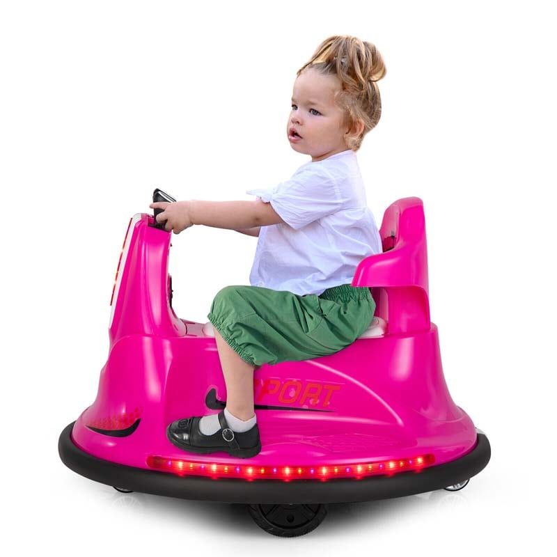 12V Electric Ride on Bumper Car for Kids, Battery Powered Race Car Bumping Toy with 360 Degree Spin