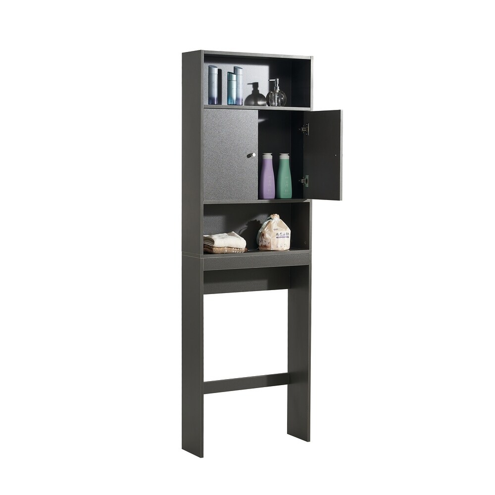 Toilet Paper Shelving Organizer Storage Cabinet Over the Toilet  Black