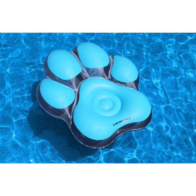 Inflatable Pawprint 1 person Swimming Pool Float Blue