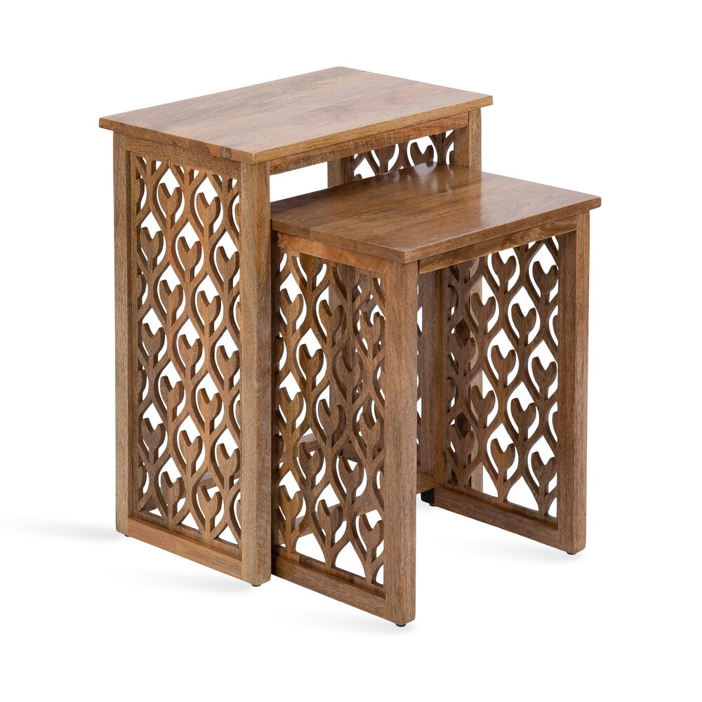 Kate and Laurel Karni Wooden Nesting Tables   2 Piece