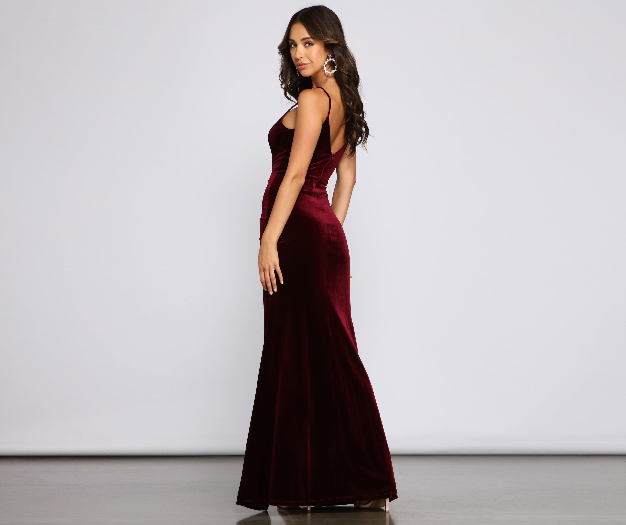 Ava Ruched Velvet Mermaid Dress