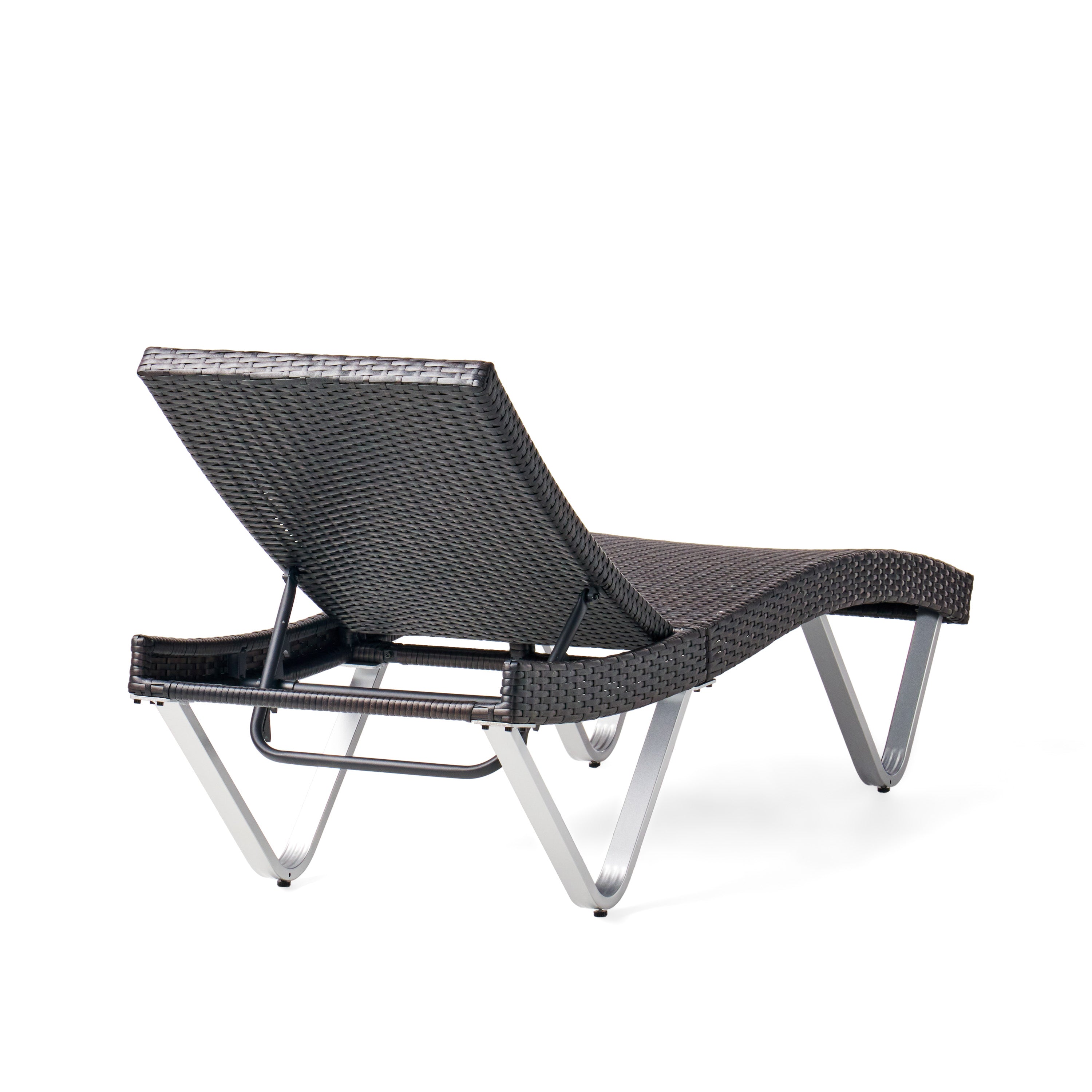 Manuela Outdoor Brown Wicker Aluminum Chaise Lounge Chair