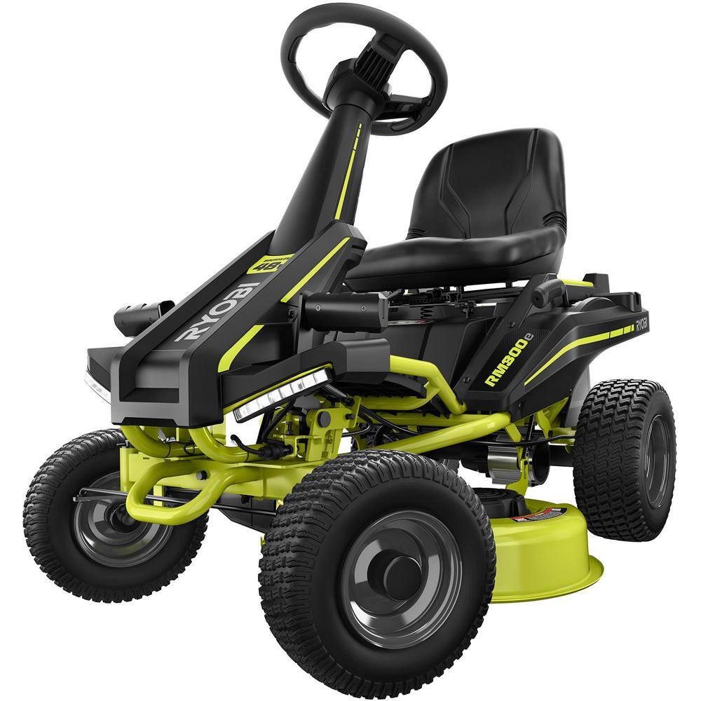 RYOBI 30 in. 48-Volt Brushless 50 Ah Battery Electric Rear Engine Riding Mower and Bagging Kit RY48130-1A