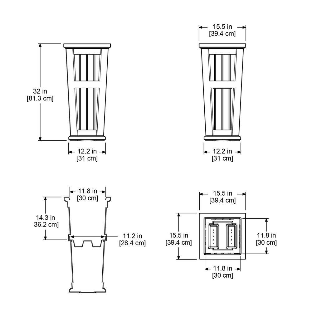 Mayne Cape Cod 32 in. Tall Self-Watering White Polyethylene Planter 4843-W